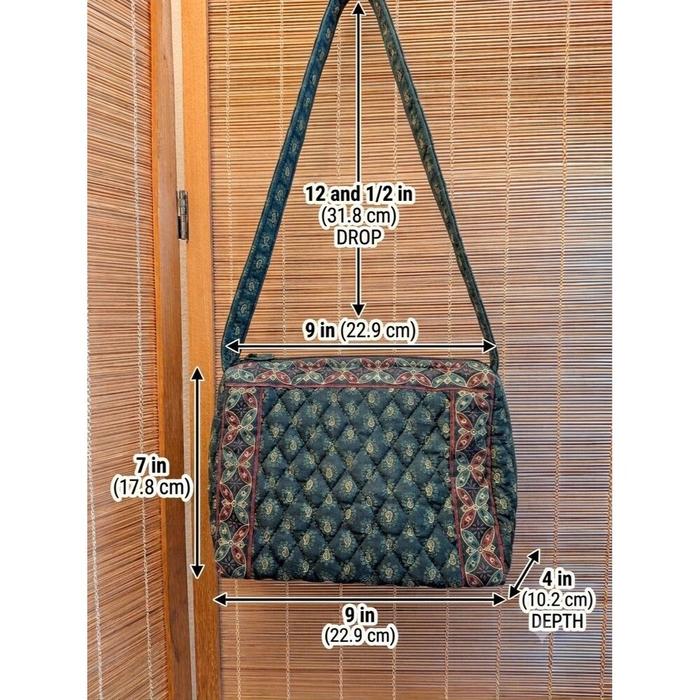 Vintage Vera Bradley Classic Green Rectangular Handbag 1998 Made in USA